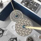 Creative Cables függeszték Függesztett lámpa textil kábellel, UFO kétoldalas fa lámpaernyővel és fém PDMPNRN06UFO11-L