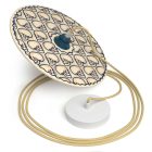 Creative Cables függeszték Függesztett lámpa textil kábellel, UFO kétoldalas fa lámpaernyővel és fém PDMPNRN06UFO11