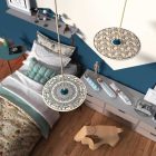 Creative Cables függeszték Függesztett lámpa textil kábellel, UFO kétoldalas fa lámpaernyővel és fém PDMPNRN06UFO11