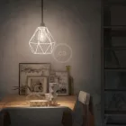 Creative Cables függeszték Függesztett lámpa textil kábellel, gyémánt alakú lámpaernyővel és fém részletekkel PDMPNVB10TC01DVB-L