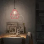 Creative Cables függeszték Függesztett lámpa textil kábellel, gyémánt alakú lámpaernyővel és fém részletekkel PDMPNVN10TM09DVR-L