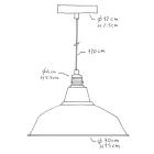 Creative Cables függeszték Függesztett lámpa textil kábellel, Bistrot lámpaernyővel és fém részletekkel PDMRARC04KPAM10VVL-L