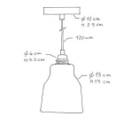 Creative Cables függeszték Függesztett lámpa textil kábellel, kerámia lámpaernyővel és fém részletekkel PDMRARM13EKBIRUBI