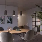 Creative Cables függeszték Függesztett lámpa textil kábellel, üveg kerámia lámpaernyővel és fém részletekkel