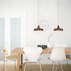 Creative Cables függeszték Függesztett lámpa textil kábellel, ipari kerámia lámpaernyővel és fém bevonattal PDMRARM13EKPSRUBI-L
