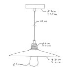 Creative Cables függeszték Függesztett lámpa textil kábellel, kerámia lámpaernyővel és fém részletekkel PDMRARR03EKPCNERA-L