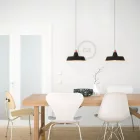 Creative Cables függeszték Függesztett lámpa textil kábellel, ipari kerámia lámpaernyővel és fém bevonattal PDMRARR03EKPSNERA-L