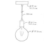 Creative Cables függeszték Függesztett lámpa textil kábellel és fém részletekkel PDMTISRM03SERM1