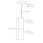 Creative Cables függeszték Függesztett lámpa szövetkábelekkel és Tub-E14 dupla lámpaernyővel PDMVBO2RASSPOTRM01
