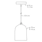 Creative Cables függeszték Függesztett lámpa textil kábellel és lámpaernyővel Mini Bell XS kerámia PDMVBOMCBIRM09