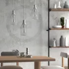 Creative Cables függeszték Függesztett lámpa textil kábellel, Jéroboam palack lámpaernyővel és fém részletekkel PDMVBORC01PAM04