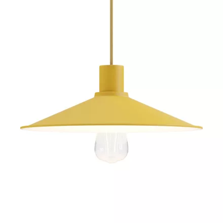 Creative Cables függeszték Olasz gyártmányú függesztett lámpa szövetkábelrel, Swing Pastel lámpaernyővel és fém