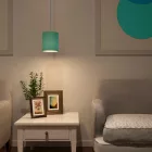 Creative Cables függeszték Függesztett lámpa textil kábellel, hengeres szövet lámpaernyővel és fém részletekkel PDMVBORZ11TECEL