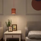 Creative Cables függeszték Függesztett lámpa textil kábellel, hengeres szövet lámpaernyővel és fém részletekkel PDMVBORZ15CIARA-L