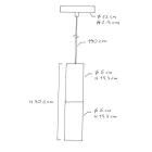 Creative Cables függeszték Függesztett lámpa szövetkábelekkel és Tub-E14 dupla lámpaernyővel