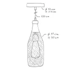 Creative Cables függeszték Függesztett lámpa textil kábellel, Magnum üveg lámpaernyővel és fém részletekkel PDMVNRC04PAM03