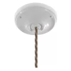 Creative Cables függeszték Függesztett lámpa csavart textil kábelekkel és fehér porcelán részletekkel PDPBITC43-L