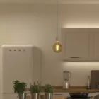 Creative Cables függeszték Függesztett lámpa csavart textil kábelekkel és fehér porcelán részletekkel PDPBITC53-L