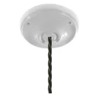 Creative Cables függeszték Függesztett lámpa csavart textil kábelekkel és fehér porcelán részletekkel PDPBITC63-L