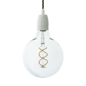   Creative Cables függeszték Függesztett lámpa csavart textil kábelekkel és fehér porcelán részletekkel PDPBITC63