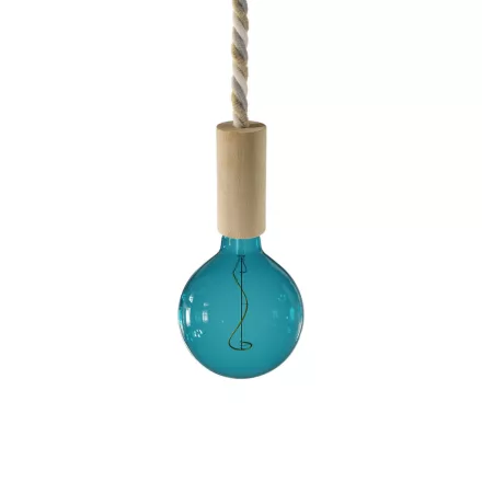 Creative Cables függeszték Függesztett lámpa XL tengeri kötéllel és fa díszekkel PDW1615S06-L