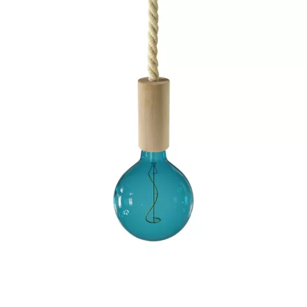 Creative Cables függeszték Függesztett lámpa XL tengeri kötéllel és fa díszekkel PDW1615S20-L