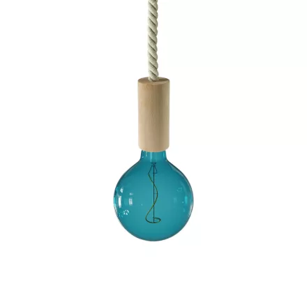 Creative Cables függeszték Függesztett lámpa XL tengeri kötéllel és fa díszekkel PDW1615S30-L