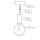 Creative Cables függeszték Függesztett lámpa XL 16 mm-es hajózási zsinórral, festett fa részletekkel PDWB1610S10