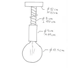 Creative Cables design lámpa 3XL 30 mm-es hajózási zsinórral és festett fa részletekkel ellátott PDWN3010S50