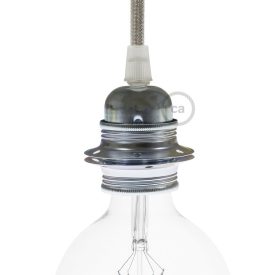   Creative Cables lámpatest E27 fém lámpafoglalat készlet dupla gyűrűs anyával lámpaernyőhöz PL27MARTF