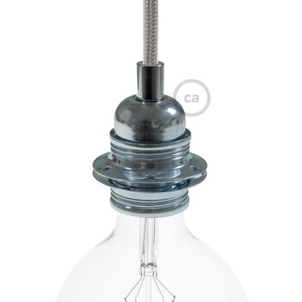 Creative Cables lámpatest E27 fém lámpafoglalat készlet dupla gyűrűs anyával lámpaernyőhöz PL27MARTFTERM