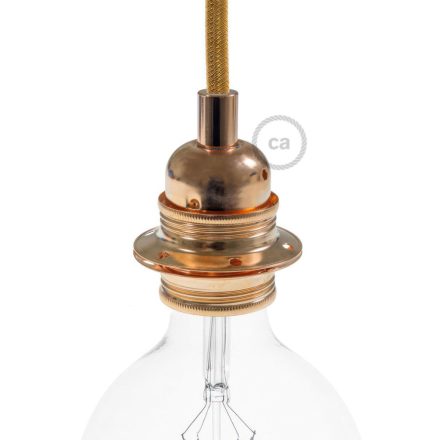 Creative Cables lámpatest E27 fém lámpafoglalat készlet dupla gyűrűs anyával lámpaernyőhöz PL27MRATFTERM