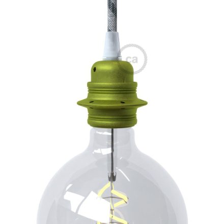 Creative Cables lámpatest E27 fém lámpafoglalat készlet dupla gyűrűs anyával lámpaernyőhöz PL27MZVKIW