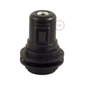   Creative Cables lámpatest Kettős hüvelyes, hőre lágyuló E27 lámpafoglalat készlet lámpaernyőhöz kapcsolóval PL27PNTFNB fekete