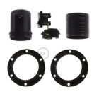 Creative Cables lámpatest Kettős hüvelyes, hőre lágyuló E27 lámpafoglalat készlet lámpaernyőhöz kapcsolóval PL27PNTFNB fekete