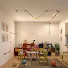 Dupla érvéghüvely fekete hőre lágyuló E27 lámpatartó készlet lámpabúrához és Lumet String Light