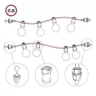Creative Cables foglalat E27 fekete hőre lágyuló műanyag lámpafoglalat Lumet String Lights lámpákhoz PLC27TPN19