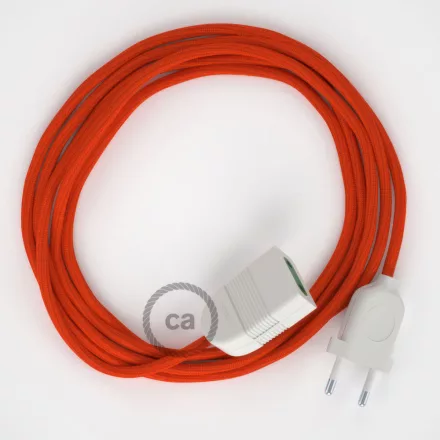 Creative Cables textil lámpakábel Narancssárga műselyem szövet RM15 2P 10A Hosszabbító kábel Made in PRN015RM15