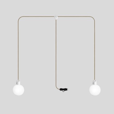 Creative Cables kültéri lámpa Modulair IP65 2-ágú dugaszolható kültéri lámpa törhetetlen Unbreak-a-Ball árnyékokkal