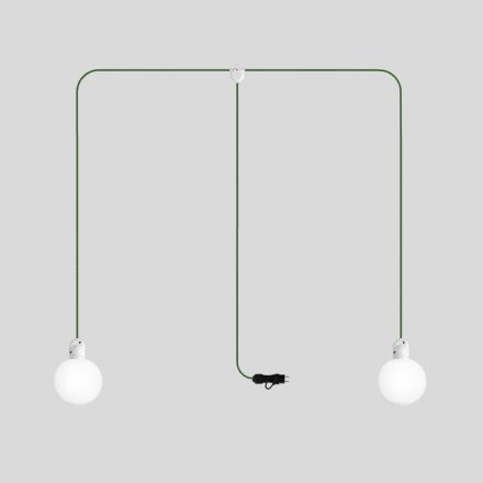 Creative Cables kültéri lámpa Modulair IP65 2-ágú dugaszolható kültéri lámpa törhetetlen Unbreak-a-Ball árnyékokkal