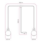 Creative Cables kültéri lámpa Modulair IP65 2-ágú dugaszolható kültéri lámpa törhetetlen Unbreak-a-Ball árnyékokkal