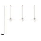 Creative Cables lámpatest E-Snake Modulair hordozható kültéri lámpa IP65, 3 lámpával és lámpaernyőkkel PSE3EL02BISN06DDBIA-L