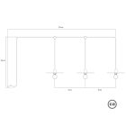 Creative Cables lámpatest E-Snake Modulair hordozható kültéri lámpa IP65, 3 lámpával és lámpaernyőkkel PSE3EL02BISN06DDBIA