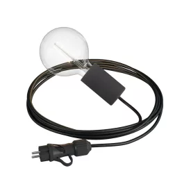   Creative Cables textil lámpakábel Modulair Snake Elegáns, hordozható kültéri lámpa, 5 m-es textil kábel, PSEEL01BKSM04-L IP65