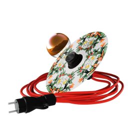  Creative Cables lámpatest Snake Modulair mini Ellepì „Maioliche” lapos lámpaernyővel, hordozható kültéri lámpa, PSENESM09DD24MA03-L IP65