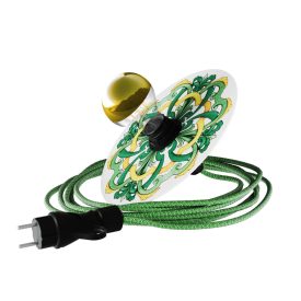   Creative Cables lámpatest Snake Modulair mini Ellepì „Maioliche” lapos lámpaernyővel, hordozható kültéri lámpa, PSENESX08DD24MA02-L IP65