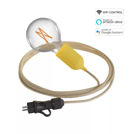 Creative Cables kültéri lámpa Snake EIVA Wi-Fi, hordozható kültéri lámpák, 5 m-es szövetkábelek, IP65 PSEPAMUSN06-LSMART