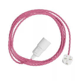   Creative Cables textil lámpakábel Snake Twisted – Dugaszolható lámpa színes, sodrott textil kábelrel PSIGBPLI3TM08