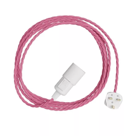 Creative Cables textil lámpakábel Snake Twisted – Dugaszolható lámpa színes, sodrott textil kábelrel PSIGBPLI3TM08