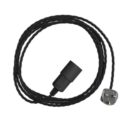 Creative Cables textil lámpakábel Snake Twisted – Dugaszolható lámpa színes, sodrott textil kábelrel PSIGNPLI3TC04